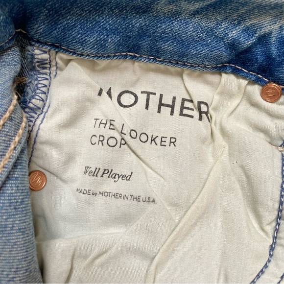 MOTHER LOOKER LIGHT BLUE WELL PLAYED MID RISE ANKLE CROP SKINNY STRETCHY JEANS - Picture 9 of 10